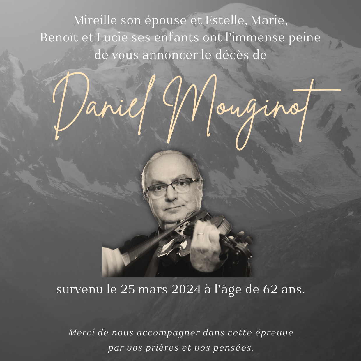Espace hommage de Monsieur Daniel Mouginot